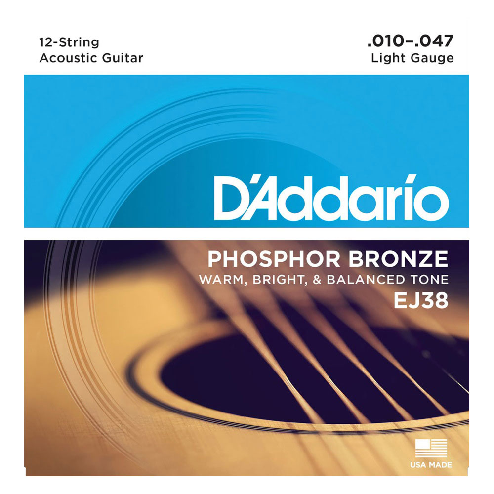 D'Addario EJ38 Light 12-String 12弦用アコースティックギター弦×3セット
