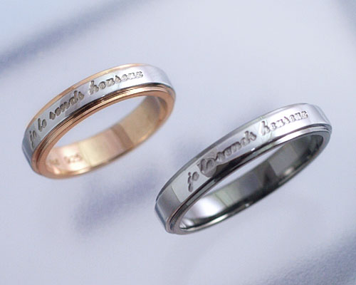 【closetome】デュアルカラー ペアリング silver925 fromフレンチ・ラバーズ・コレクション 【刻印文字が入れられます】 刻印無料|誕生石ネックレスのCiao!