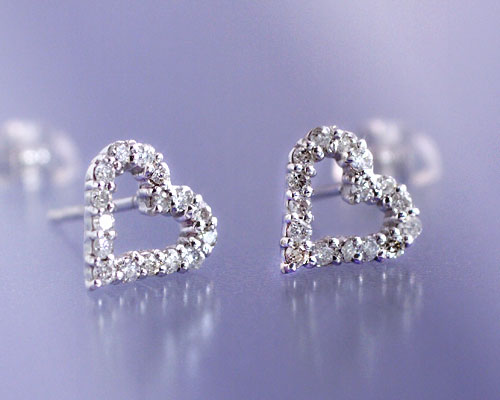 Ciao Accessories April Birth Stone Diamond 0 2 Ct Open Heart Stud April Birth Stone Diamond 0 2 Ct Open Heart Stud Earrings Made In An Manufacturing Order Domestic About 20 Days Delivery
