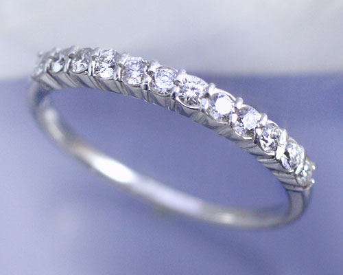 4月誕生石 ダイヤモンド 0.3ct Iライン リング（指輪）【K18ホワイトゴールド（K18WG）】【送料無料】 国産 日本製/製造オーダー品　約30日間納期 59,400円
