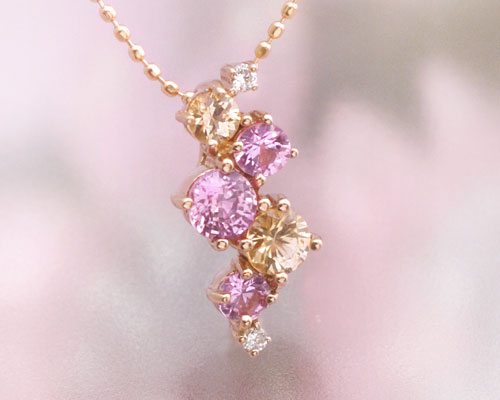 楽天市場】ピンクサファイア ネックレス 10金 K10ピンクゴールド