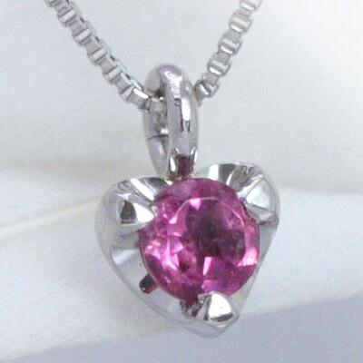 楽天市場】ハートシェイプ ピンクトルマリン ネックレス 3mm K10