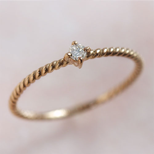 楽天市場】ピンキーリング 4月誕生石 ダイヤモンド ピンクゴールド