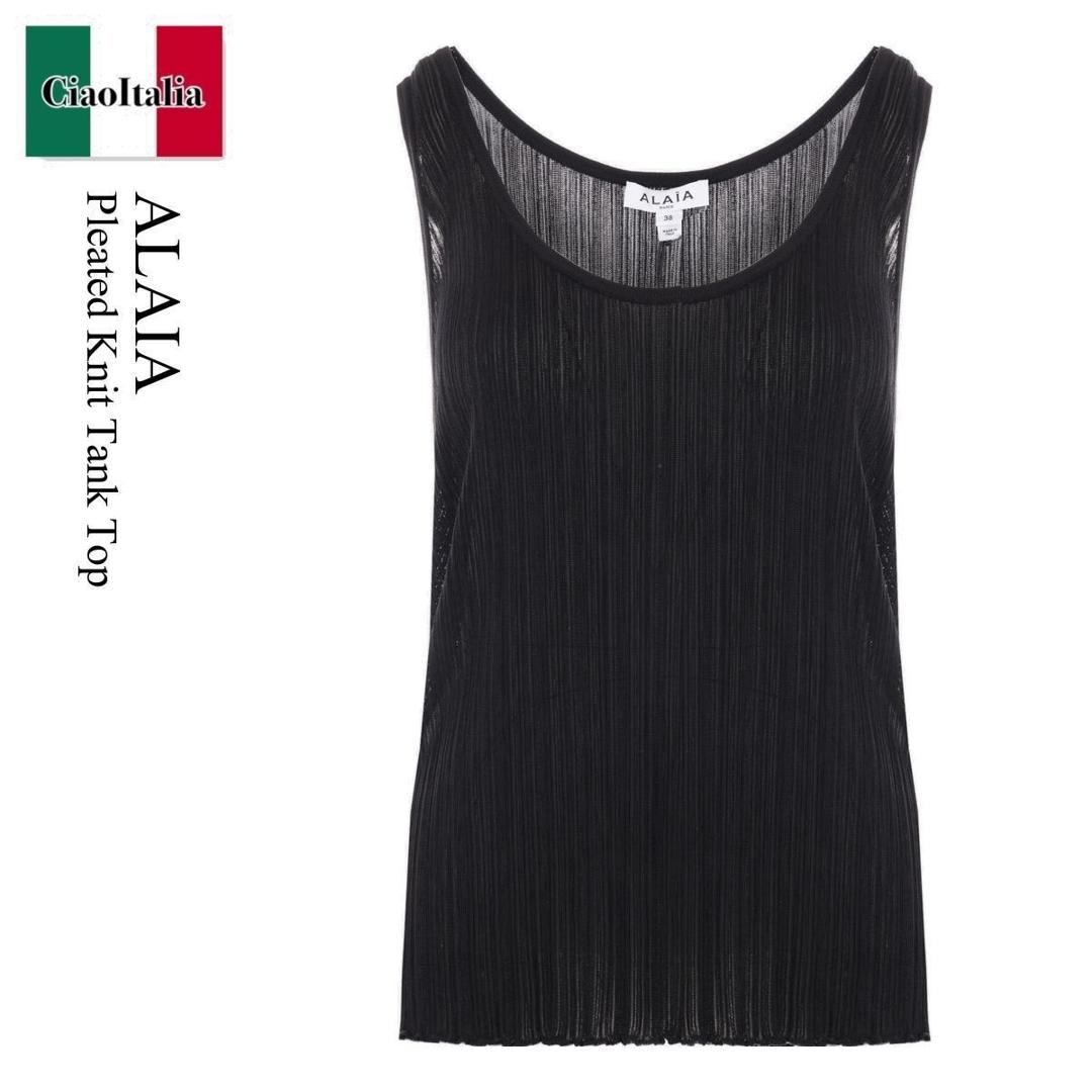 【数量限定・在庫限り・早い者勝ち！】 アズディンアライア / Alaia Pleated Knit Tank Top / AA9H11126M / AA9H11126M 886995 / AA9H11126M886995 / タンクトップ