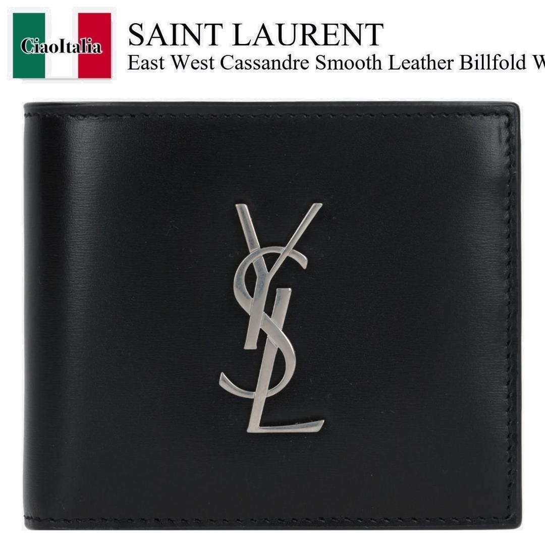 【数量限定・在庫限り・早い者勝ち！】 サンローラン / Saint Laurent East West Cassandre Smooth Leather Billfold Wa / 453276 0SX0E / 453276 0SX0E 1000 / 4532760SX0E / 4532760SX0E1000 / 折りたたみ財布