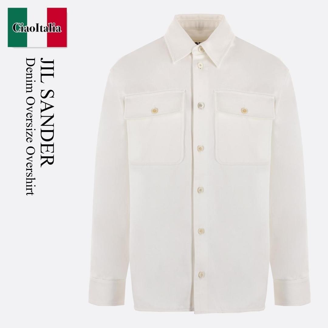 イタリア製 JIL SANDER ノーカラー スキッパー シャツ イタリア製 JIL SANDER ノーカラー スキッパー シャツ