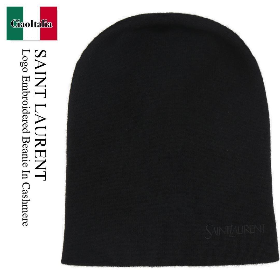 【SAINT LAURENT】719417 1点のみロゴプレートニットビーニー r0110689853-1.jpg