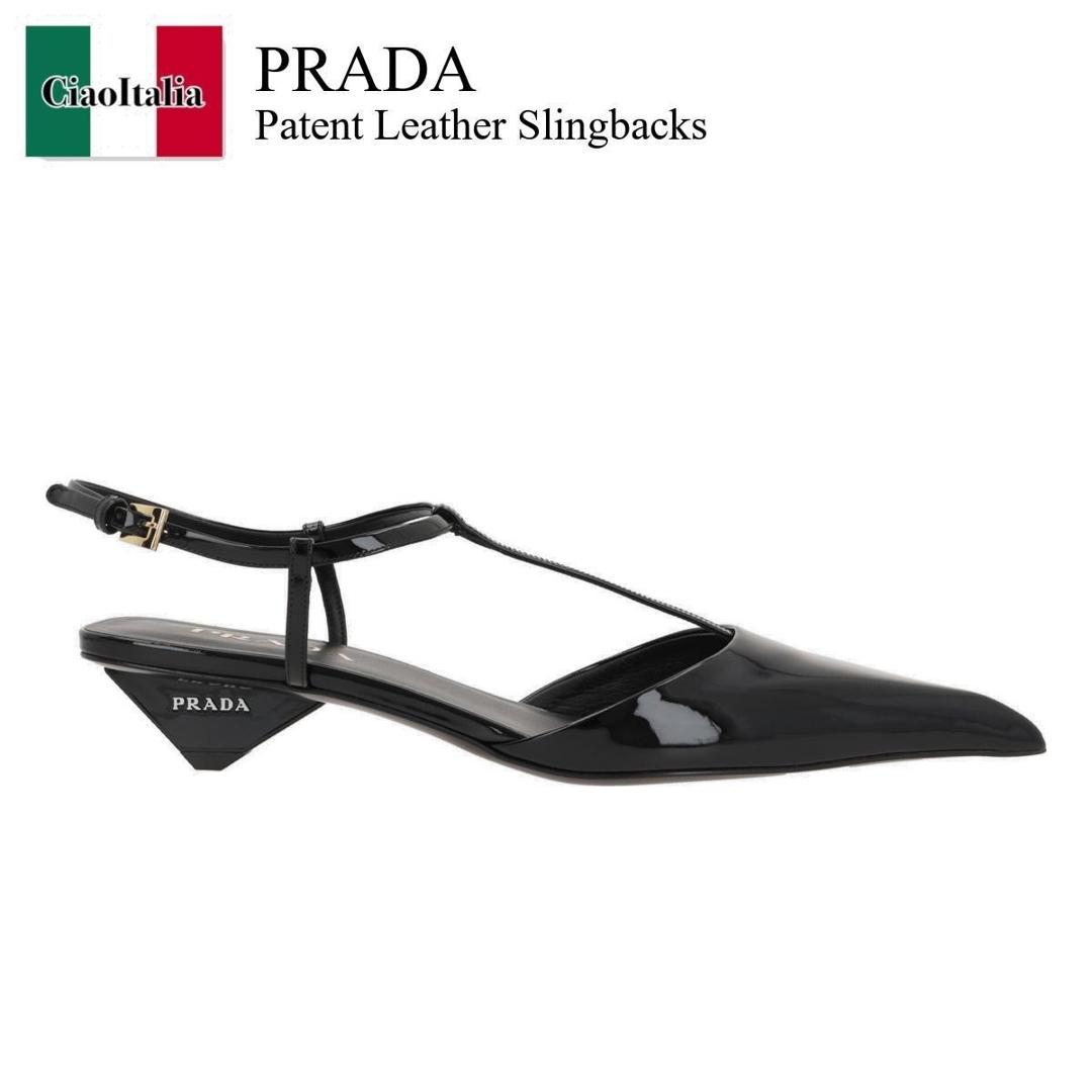 サンダル・ミュール Prada Patent Leather Slingbacks r0112383784-1.jpg