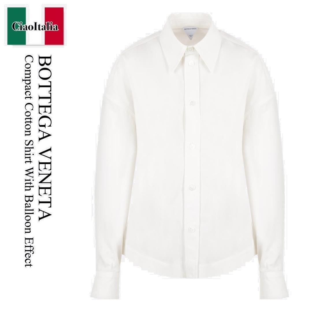 ボッテガヴェネタ BOTTEGA VENETA ウールショート丈長袖シャツ 前開き 36 アイボリー /DO ■OS レディース ボッテガヴェネタ BOTTEGA VENETA ウールショート丈長袖シャツ