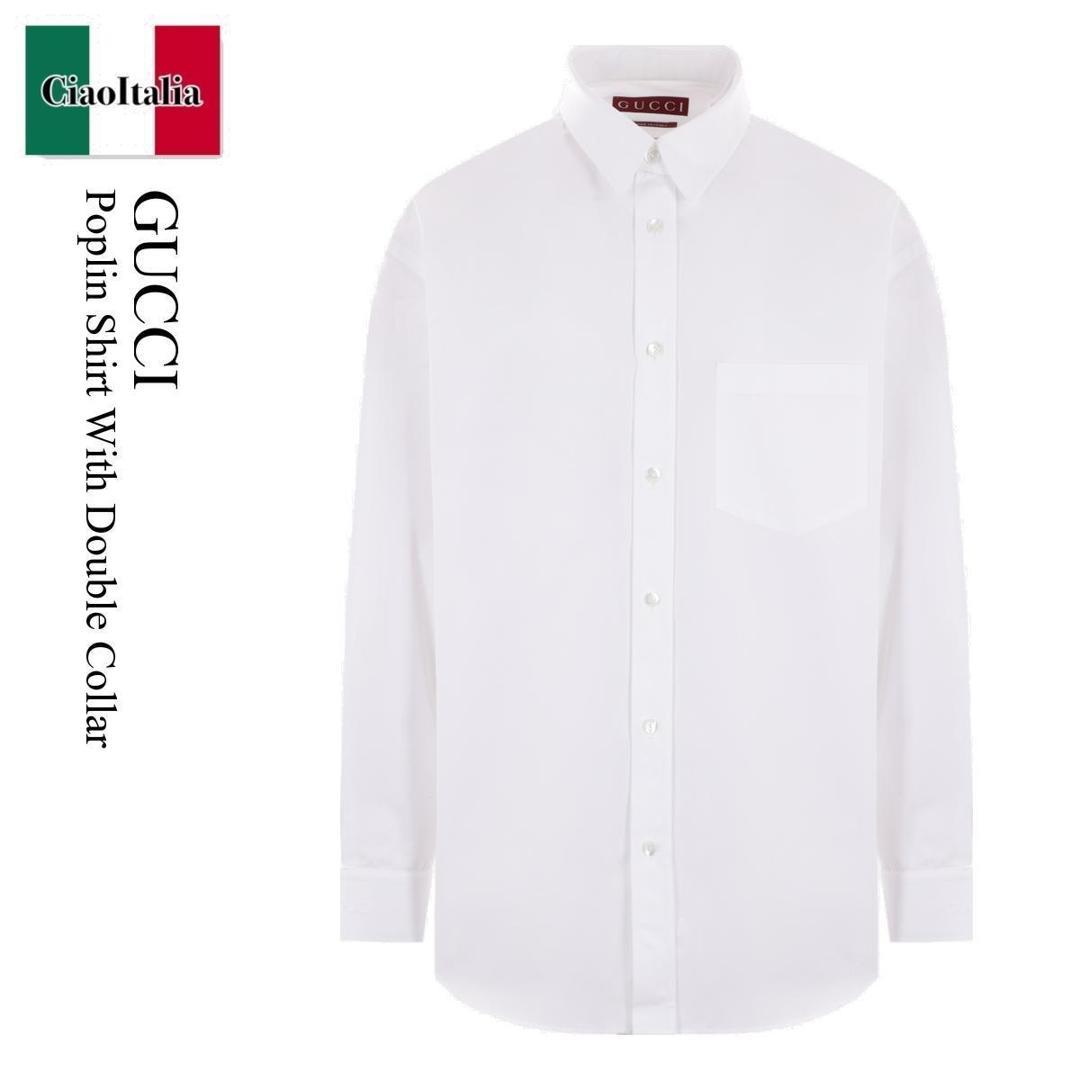 GUCCI グッチ スリムフィットボタンダウンシャツ ◇GUCCI 23AW◇ チェック柄 & ロゴ ボタンダウン シャツ