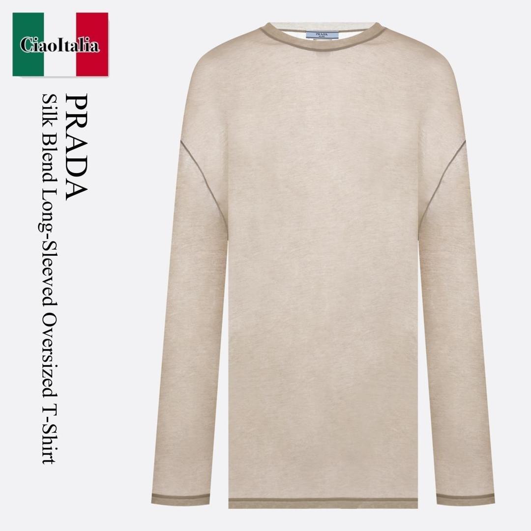 春先まで活躍☆SS24☆PRADA☆ロゴ ロンT Prada ロゴ ロングTシャツ 通販 - FARFETCH