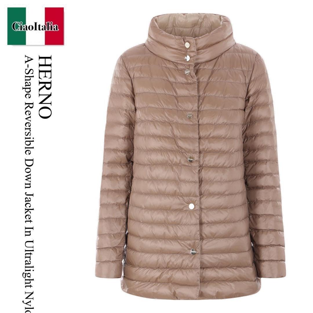 ダウンジャケット・コート Herno Cappuccino Nylon Matilde Down Jacket Herno Cappuccino Nylon Matilde Down Jacket for Women – LOZURI®