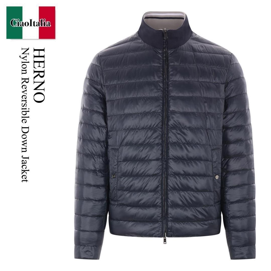 ダウンジャケット・コート HERNO Navy blue nylon Matilde down jacket Herno Navy Blue Nylon Matilde Down Jacket | ModeSens