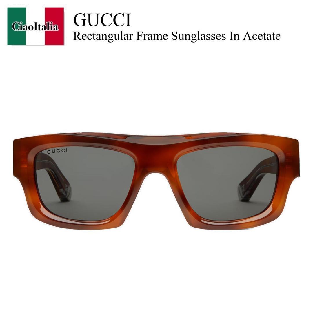 サングラス GUCCI SUN GLASS (803673J0740 1012) Square frame sunglasses in black | GUCCI® US