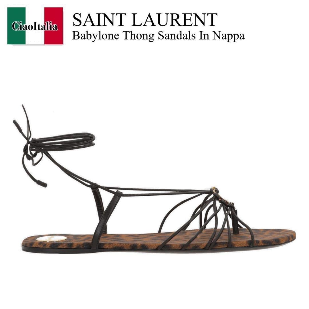 【数量限定・在庫限り・早い者勝ち！】 サンローラン / Saint Laurent Babylone Thong Sandals In Nappa / 820656 AADXX / 820656 AADXX 2267 / 820656AADXX / 820656AADXX2267 / サンダル・ミュール画像