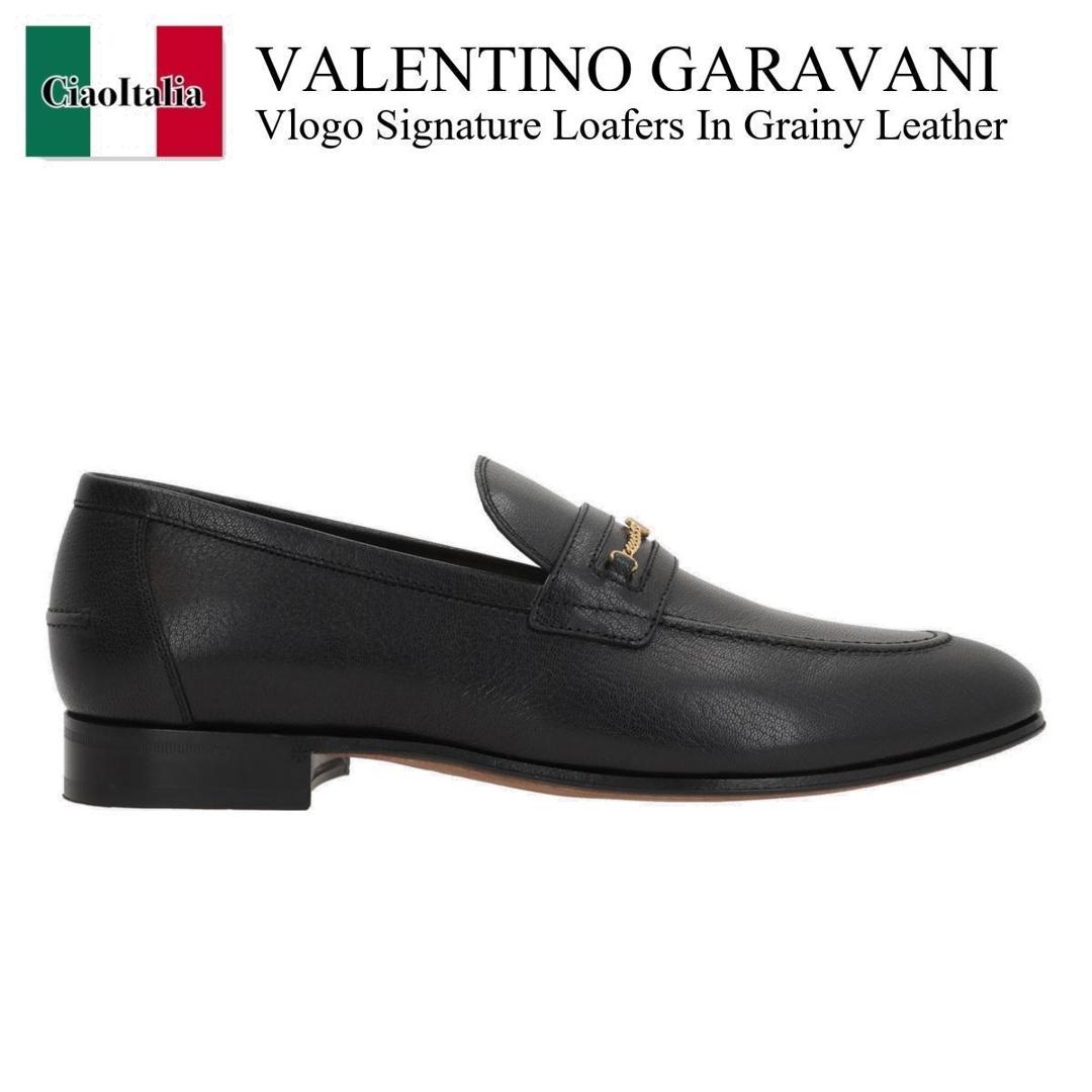 【数量限定・在庫限り・早い者勝ち！】 バレンチノ / Valentino Garavani Vlogo Signature Loafers In Grainy Leather / 7Y2S0K73ZWD / 7Y2S0K73ZWD 0NO / 7Y2S0K73ZWD0NO / ドレスシューズ・革靴・ビジネスシューズ
