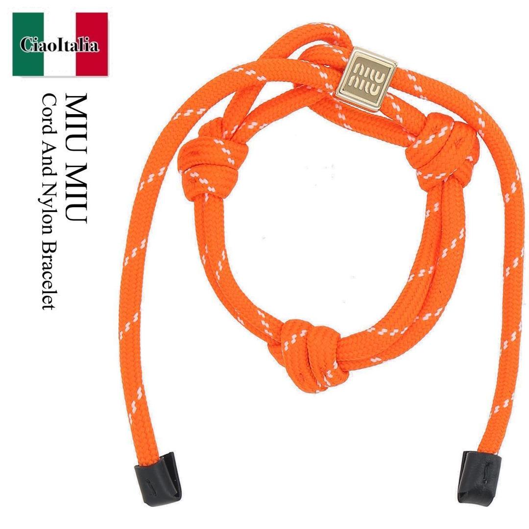 【完売必至】ミュウミュウ■メタルロゴ レザーブレスレット miu ミュウミュウ MIU ブレスレット ENAMELED METAL BRACELET