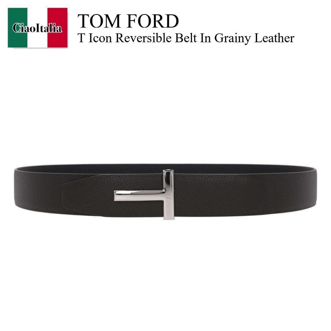 Z*s様 トムフォード Tロゴ　リバーシブル レザー　ベルト 23AW NEW】 TOM FORD_men / リバーシブル Tロゴ レザー ベルト