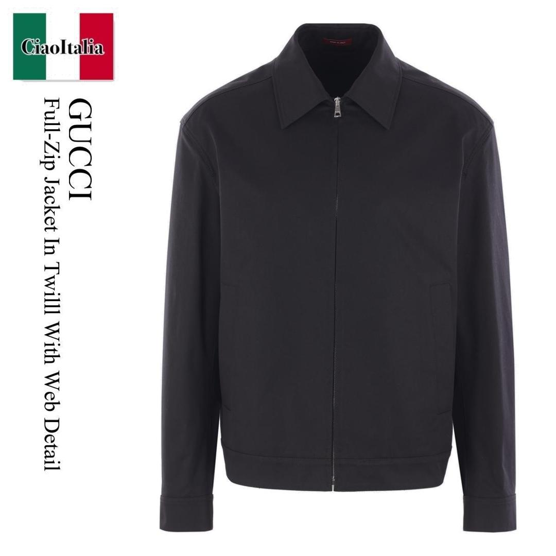 【極美品】グッチ　ジャケット　ウール　大きいサイズ　黒 GUCCI グッチ ネイビー ピークドラペル テーラードジャケット