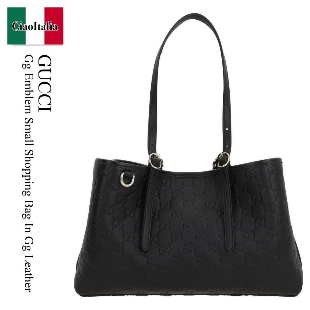【数量限定・在庫限り・早い者勝ち！】 グッチ / かばん / カバン / Gucci Gg Emblem Small Shopping Bag In Gg Leather / 815214 AAFDV / 815214 AAFDV 1000 / 815214AAFDV / 815214AAFDV1000 / トートバッグ
