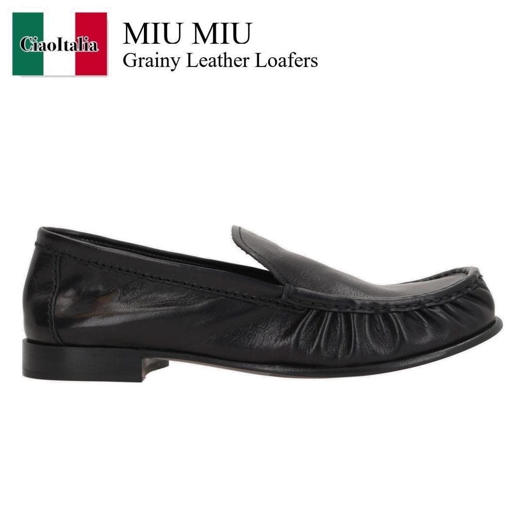 MIU MIU / ブラッシュドレザー ペニーローファー org.jpg
