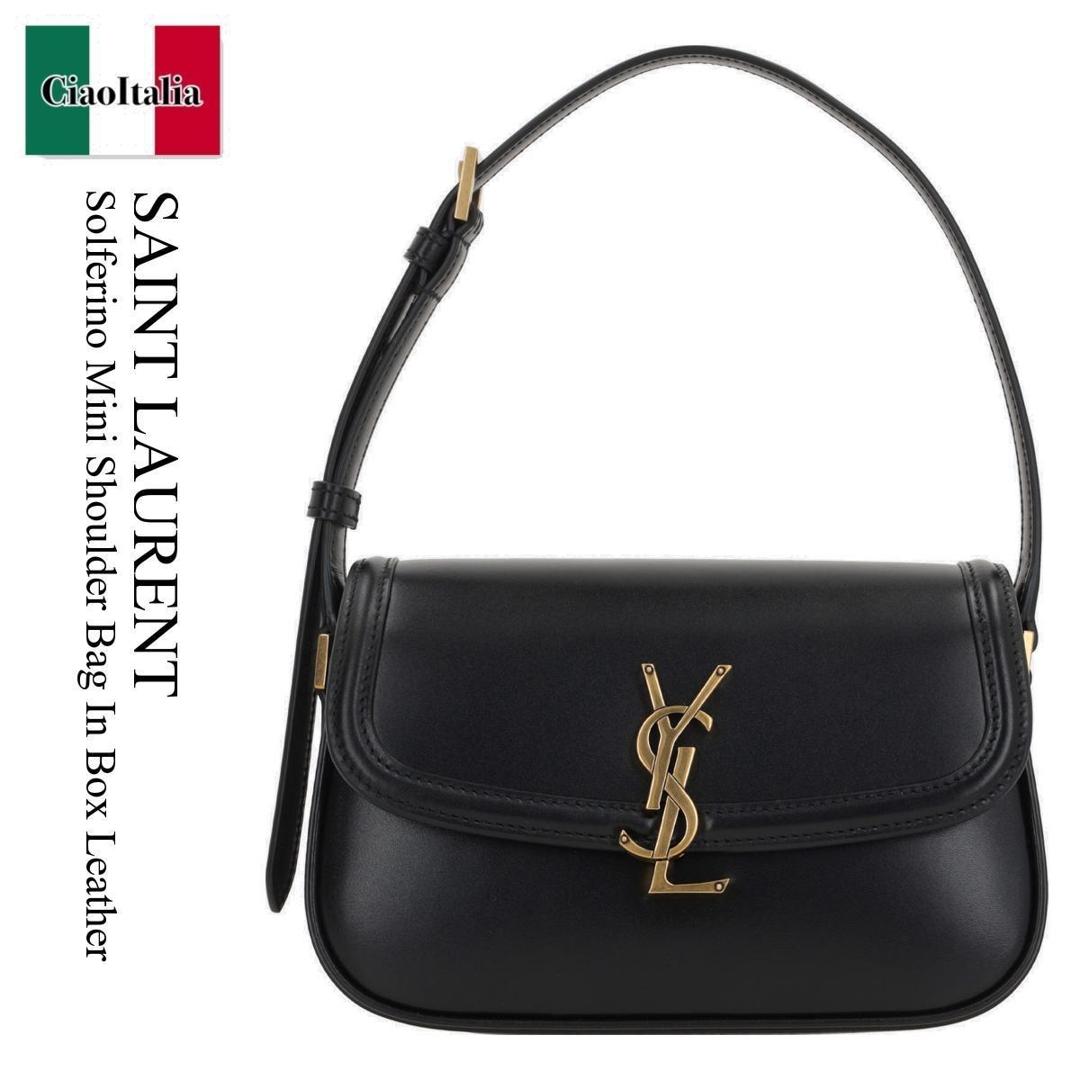 【数量限定・在庫限り・早い者勝ち！】 サンローラン / かばん / カバン / Saint Laurent Solferino Mini Shoulder Bag In Box Leather / 843524 0SX0W / 843524 0SX0W 1000 / 8435240SX0W / 8435240SX0W1000 / ハンドバッグ