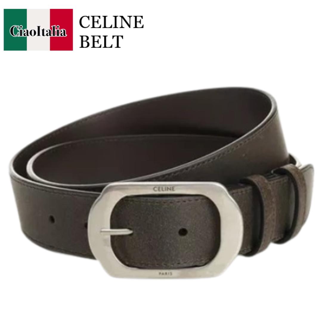 【数量限定・在庫限り・早い者勝ち！】 セリーヌ / Celine Bc-21 35Mm Belt In Suede Calfskin With Waxed Effect / 45BNG3ATV / 45BNG3ATV 19UI / 45BNG3ATV19UI / ベルト