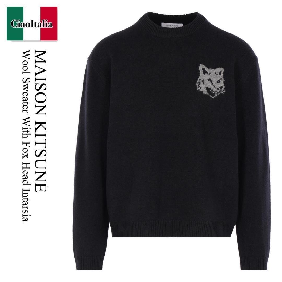 【数量限定・在庫限り・早い者勝ち！】 メゾン キツネ / Maison Kitsune Wool Sweater With Fox Head Intarsia / PM00816KM0329 / PM00816KM0329 0391 / PM00816KM03290391 / ニット・セーター 35,003円