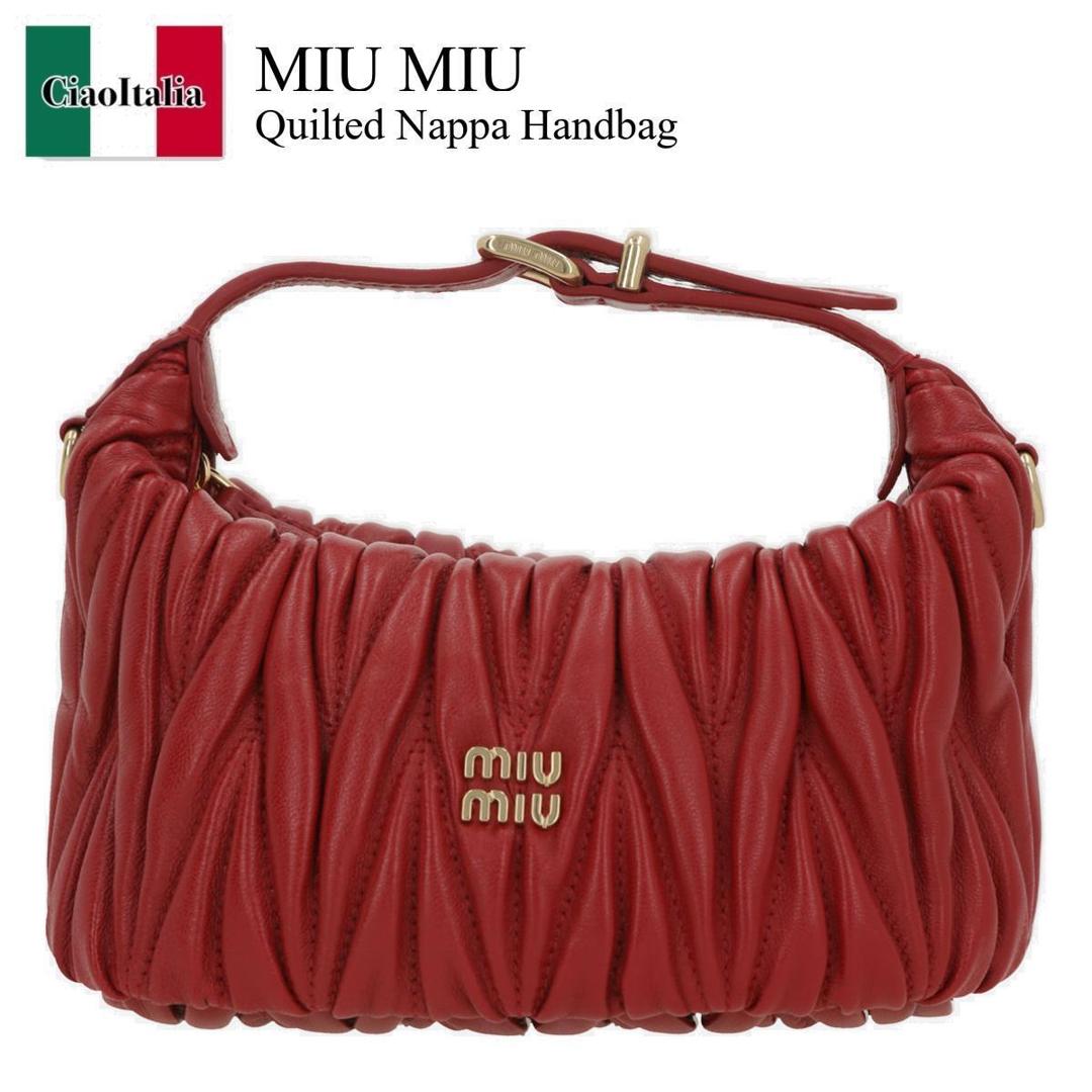 【数量限定・在庫限り・早い者勝ち！】 ミュウミュウ / かばん / カバン / Miu Miu Quilted Nappa Handbag / 5BP100 VOOOAN88 / 5BP100 VOOOAN88 F0011 / 5BP100VOOOAN88 / 5BP100VOOOAN88F0011 / ハンドバッグ