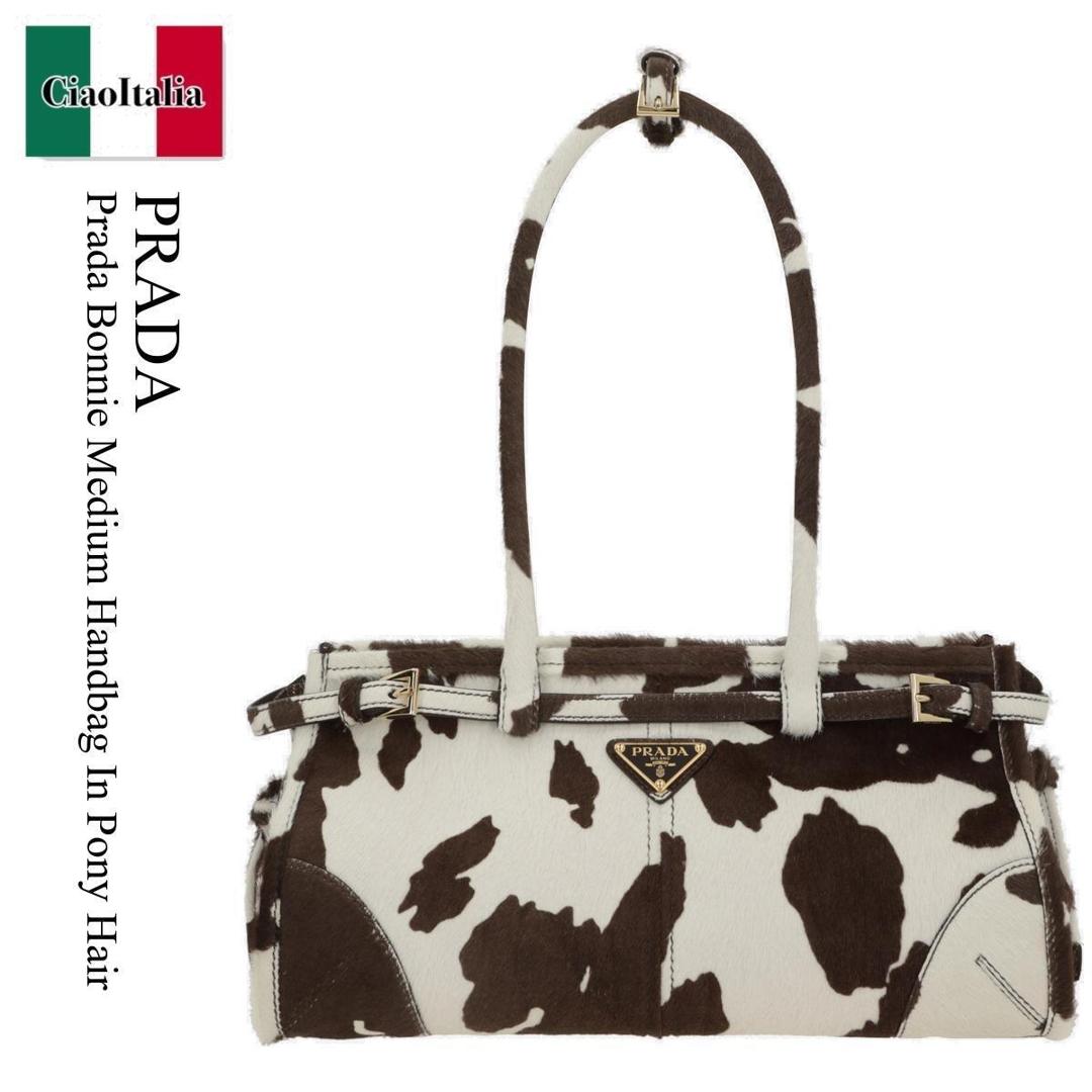 【数量限定・在庫限り・早い者勝ち！】 プラダ / かばん / カバン / Prada Prada Bonnie Medium Handbag In Pony Hair / 1BA426 F0G3N / 1BA426 VMOO2HIM F0G3N / 1BA426F0G3N / 1BA426VMOO2HIMF0G3N / ハンドバッグ