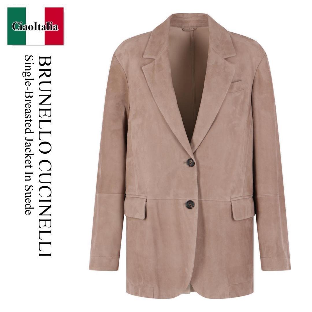 【数量限定・在庫限り・早い者勝ち！】 ブルネロクチネリ / Brunello Cucinelli Single-Breasted Jacket In Suede / MPCAI7366 / MPCAI7366 C4191 / MPCAI7366C4191 / レザージャケット・コート