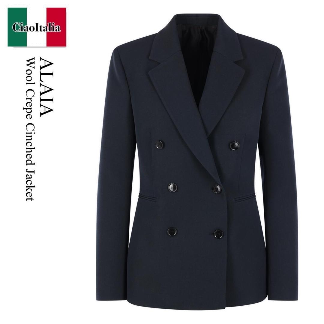 【数量限定・在庫限り・早い者勝ち！】 アズディンアライア / Alaia Wool Crepe Cinched Jacket / AA9V1229T6 / AA9V1229T6 12CA14 / AA9V1229T612CA14 / ジャケット