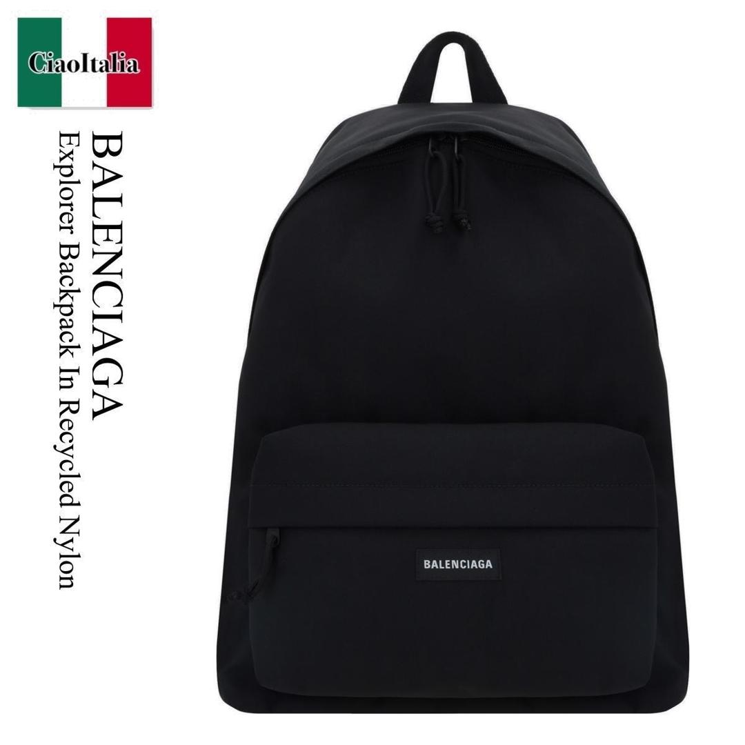 【数量限定・在庫限り・早い者勝ち！】 バレンシアガ / かばん / カバン / Balenciaga Explorer Backpack In Recycled Nylon / 503221 2VZ37 / 503221 2VZ37 1000 / 5032212VZ37 / 5032212VZ371000 / バックパック・リュック