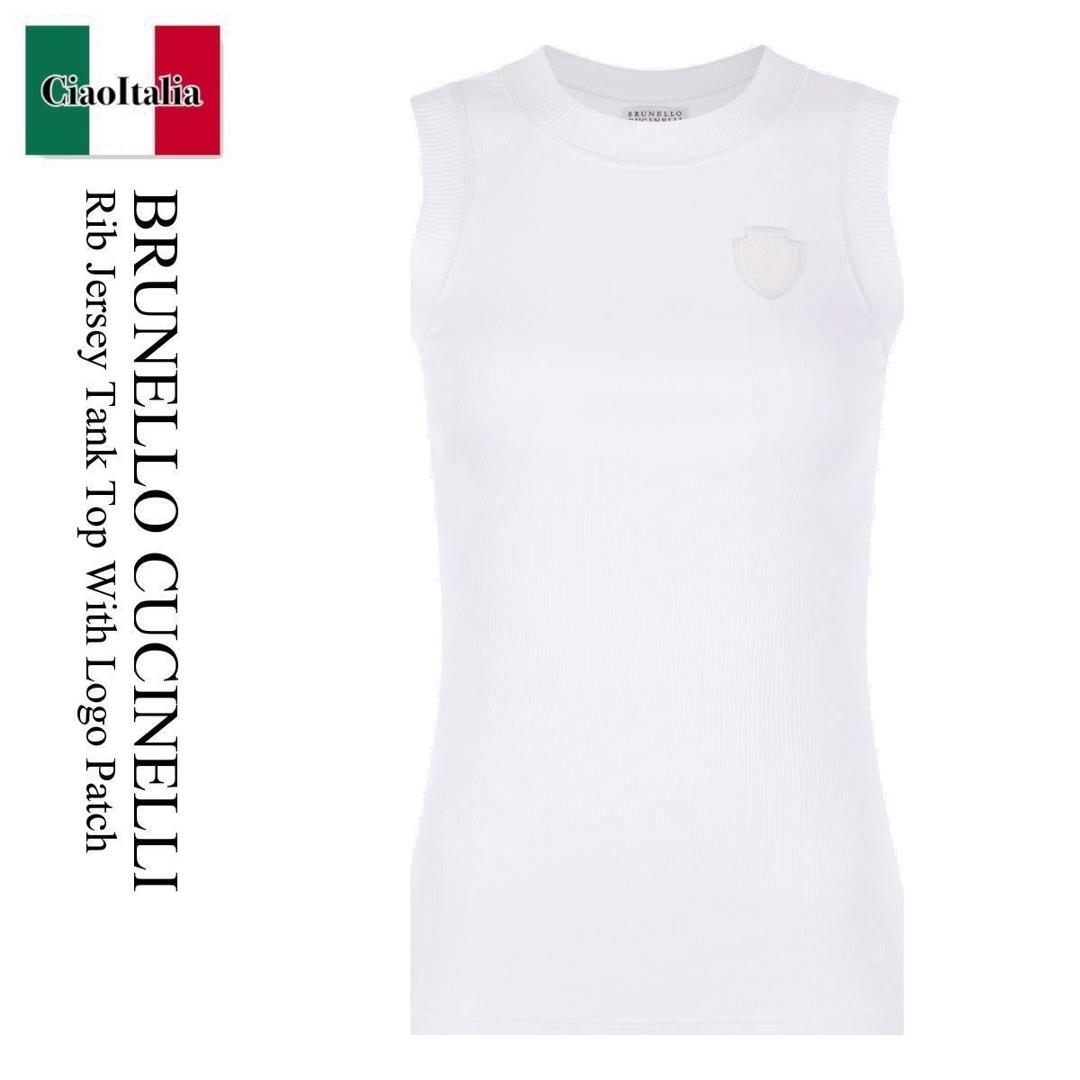【数量限定・在庫限り・早い者勝ち！】 ブルネロクチネリ / Brunello Cucinelli Rib Jersey Tank Top With Logo Patch / MG902VT100 / MG902VT100 C159 / MG902VT100C159 / タンクトップ