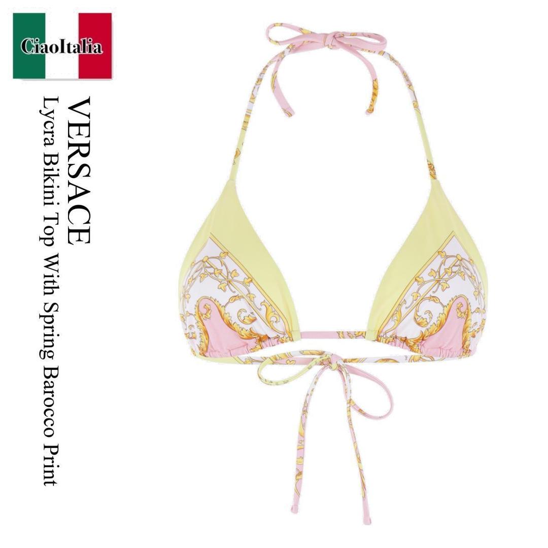 【数量限定・在庫限り・早い者勝ち！】 ヴェルサーチェ / Versace Lycra Bikini Top With Spring Barocco Print / 100140 61A171 / 100140 61A171 945Y / 10014061A171 / 10014061A171945Y / ビキニ