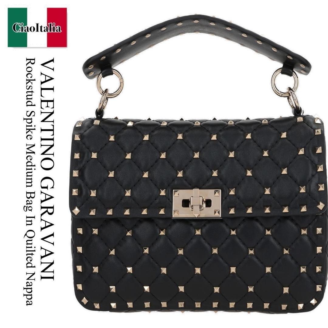 【数量限定・在庫限り・早い者勝ち！】 バレンチノ / かばん / カバン / Valentino Garavani Rockstud Spike Medium Bag In Quilted Napp / 8W2B0122NAP / 8W2B0122NAP 0NO / 8W2B0122NAP0NO / ショルダーバッグ・ポシェット