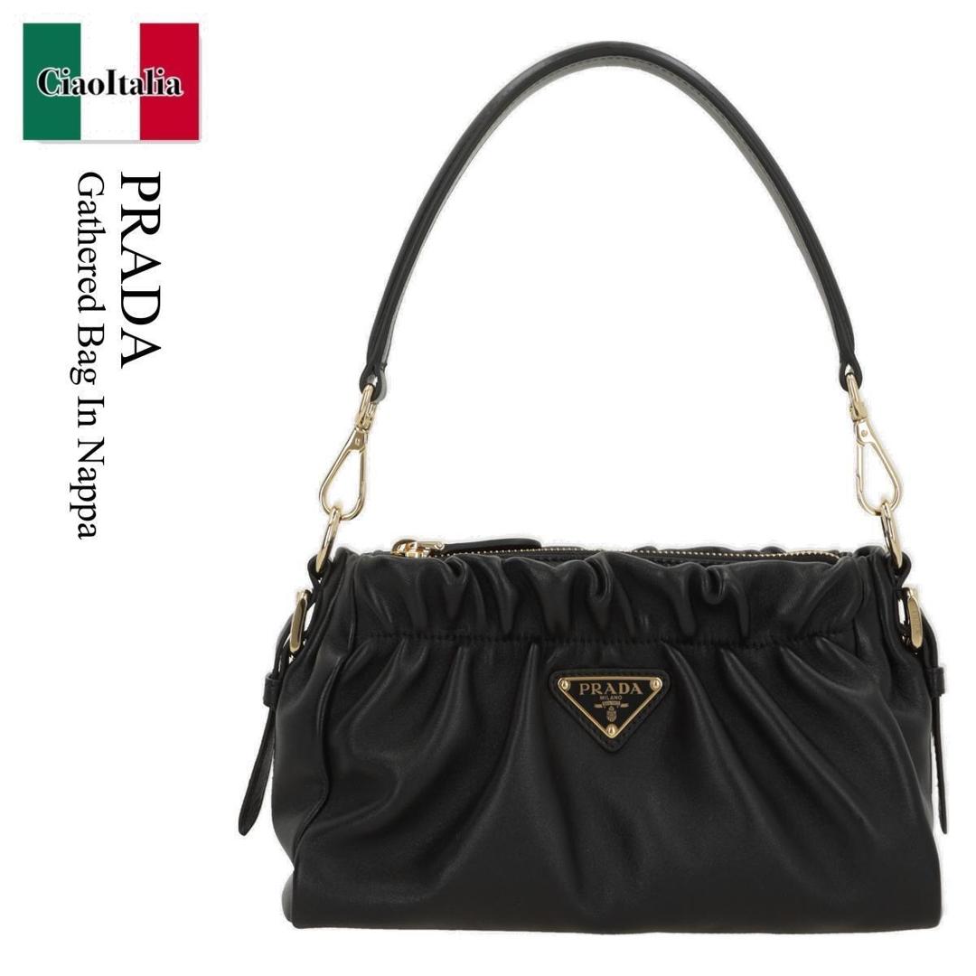 【数量限定・在庫限り・早い者勝ち！】 プラダ / かばん / カバン / Prada Gathered Bag In Nappa / 1BC270 F0002 / 1BC270 VOOO2DX8 F0002 / 1BC270F0002 / 1BC270VOOO2DX8F0002 / ショルダーバッグ・ポシェット