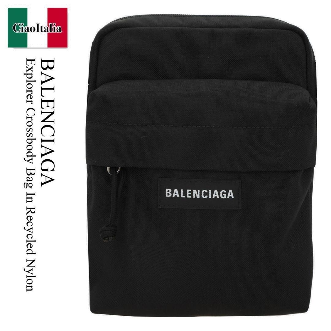 【数量限定・在庫限り・早い者勝ち！】 バレンシアガ / かばん / カバン / Balenciaga Explorer Crossbody Bag In Recycled Nylon / 845593 2AB9Q / 845593 2AB9Q 1000 / 8455932AB9Q / 8455932AB9Q1000 / ショルダーバッグ