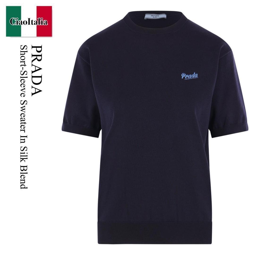 【数量限定・在庫限り・早い者勝ち！】 プラダ / Prada Short-Sleeve Sweater In Silk Blend / P24B3D F0N4L / P24B3D SOOO19DA F0N4L / P24B3DF0N4L / P24B3DSOOO19DAF0N4L / ニット・セーター