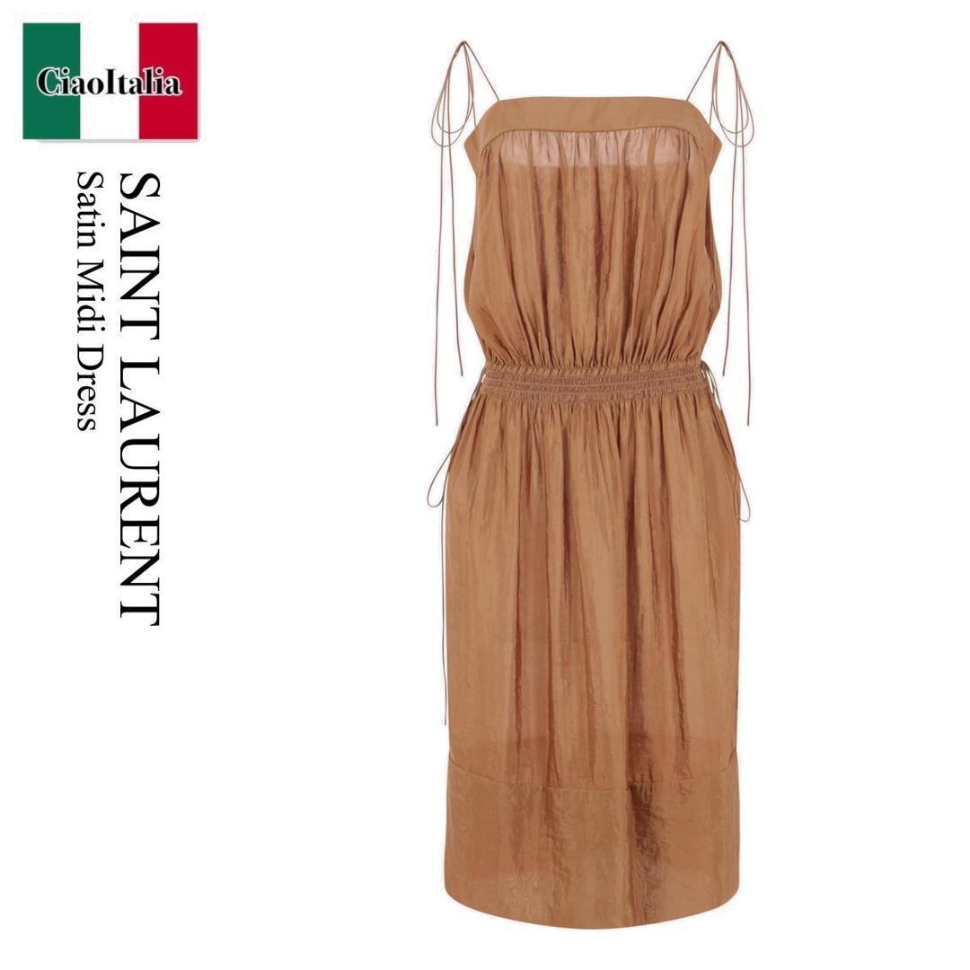 【数量限定・在庫限り・早い者勝ち！】 サンローラン / Saint Laurent Satin Midi Dress / 852694 Y3K31 / 852694 Y3K31 2005 / 852694Y3K31 / 852694Y3K312005 / ワンピース