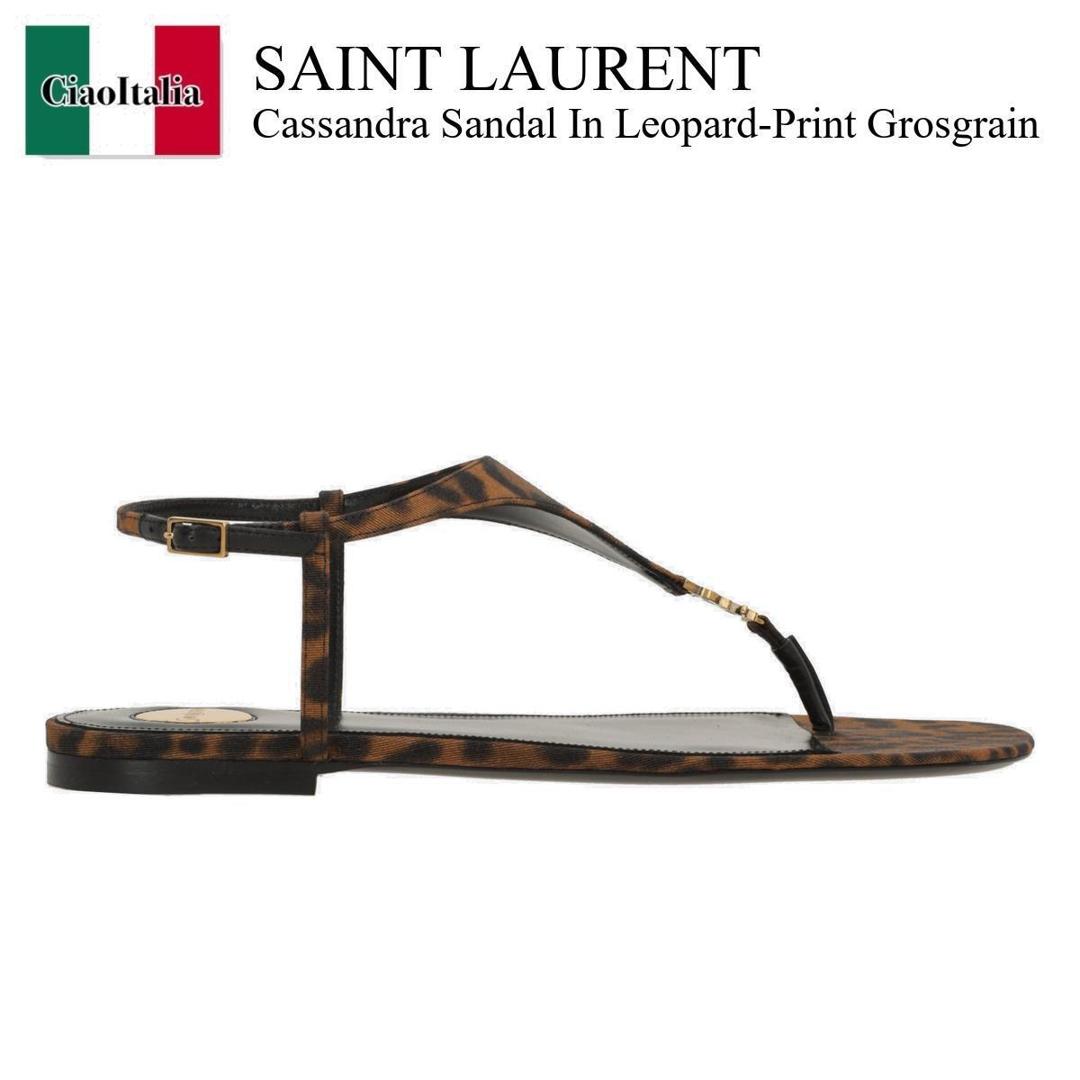 【数量限定・在庫限り・早い者勝ち！】 サンローラン / Saint Laurent Cassandra Sandal In Leopard-Print Grosgrain / 860715 AAC9X / 860715 AAC9X 2038 / 860715AAC9X / 860715AAC9X2038 / サンダル・ミュール