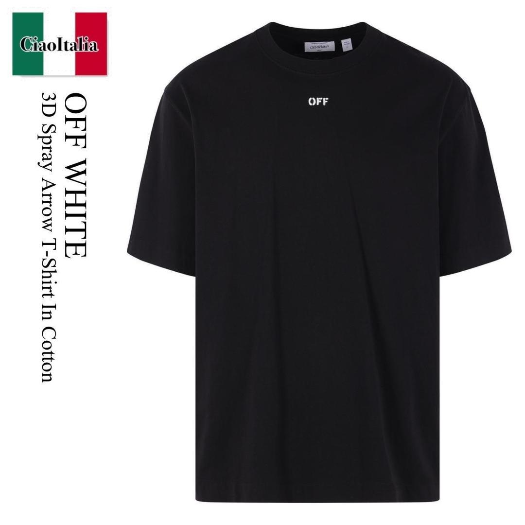 【数量限定・在庫限り・早い者勝ち！】 オフホワイト / Off White 3D Spray Arrow T-Shirt In Cotton / OMAA120S26JER00I / OMAA120S26JER00I 0001 / OMAA120S26JER00I0001 / Tシャツ・カットソー