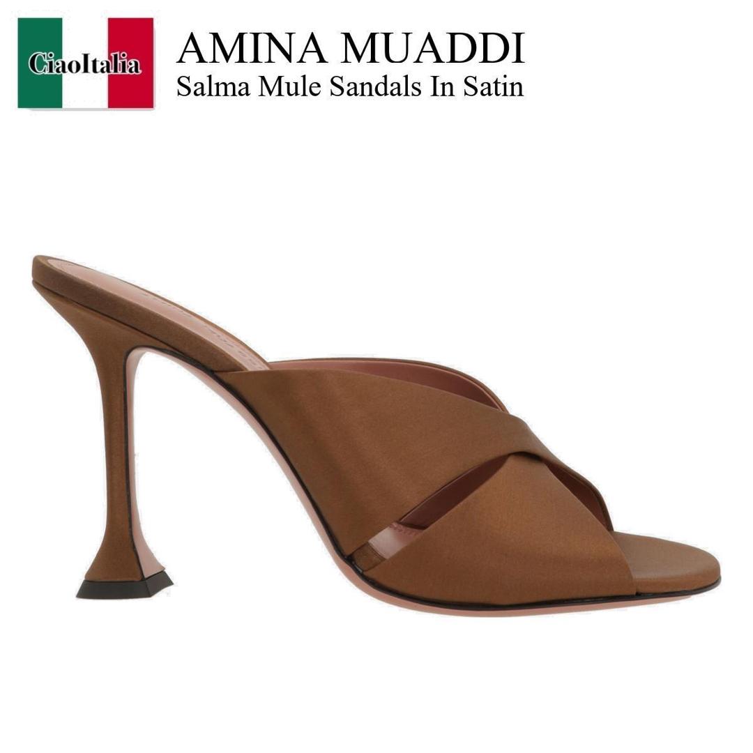 【数量限定・在庫限り・早い者勝ち！】 アミナモアディ / Amina Muaddi Salma Mule Sandals In Satin / 16S365952SAL / サンダル・ミュール