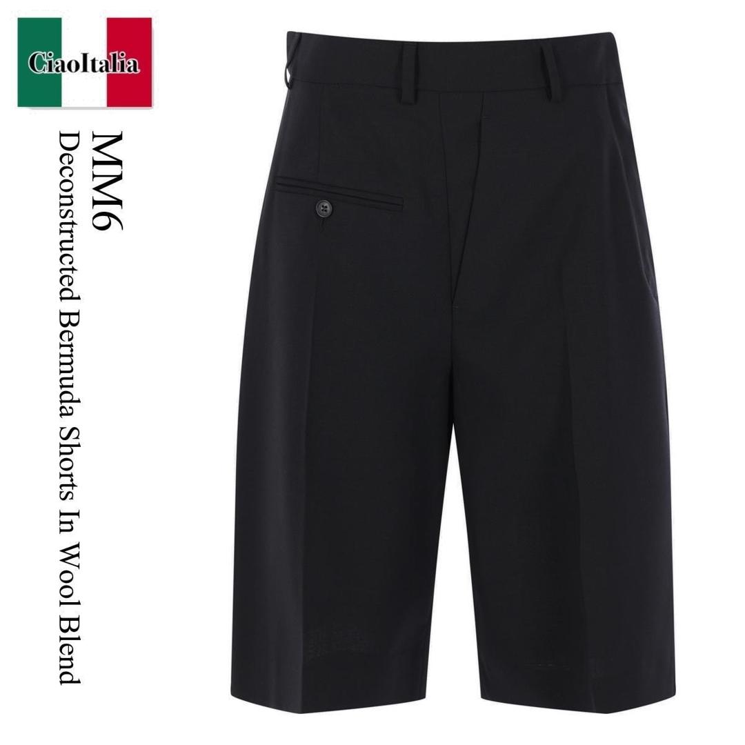 【数量限定・在庫限り・早い者勝ち！】 MM6 / Mm6 Deconstructed Bermuda Shorts In Wool Blend / S52MU0125M3573 / S52MU0125M3573 3900 / S52MU0125M35733900 / ショートパンツ