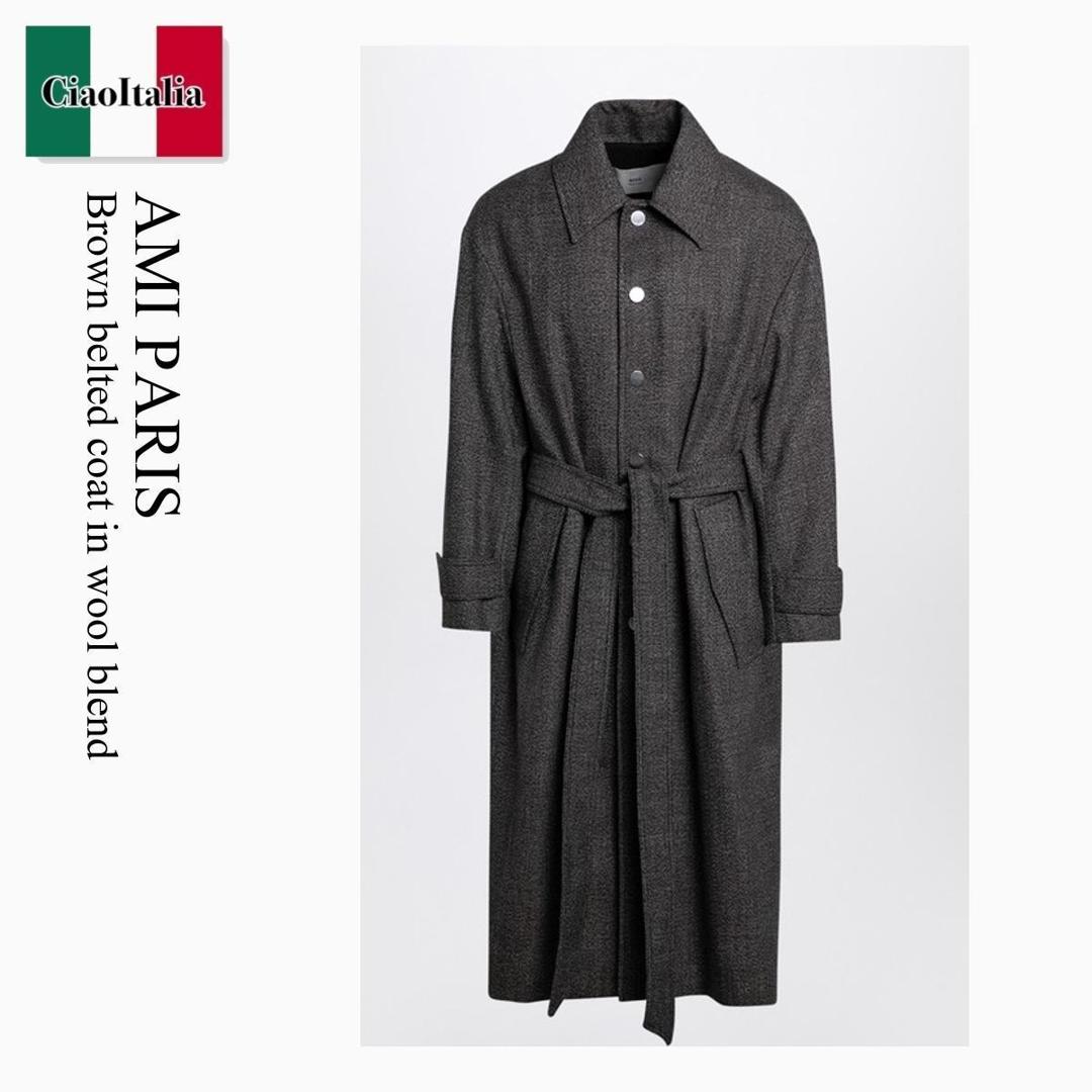 楽天市場】ami paris アミパリス ロングコート LONG BELTED COAT