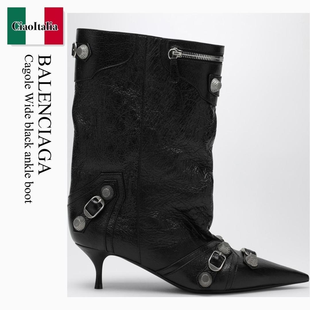 【数量限定・在庫限り・早い者勝ち！】 バレンシアガ / Balenciaga Cagole Wide Black Ankle Boot / 802082 WAD4E / 802082 WAD4E 1081 / 802082WAD4E1081 / ショートブーツ・ブーティ