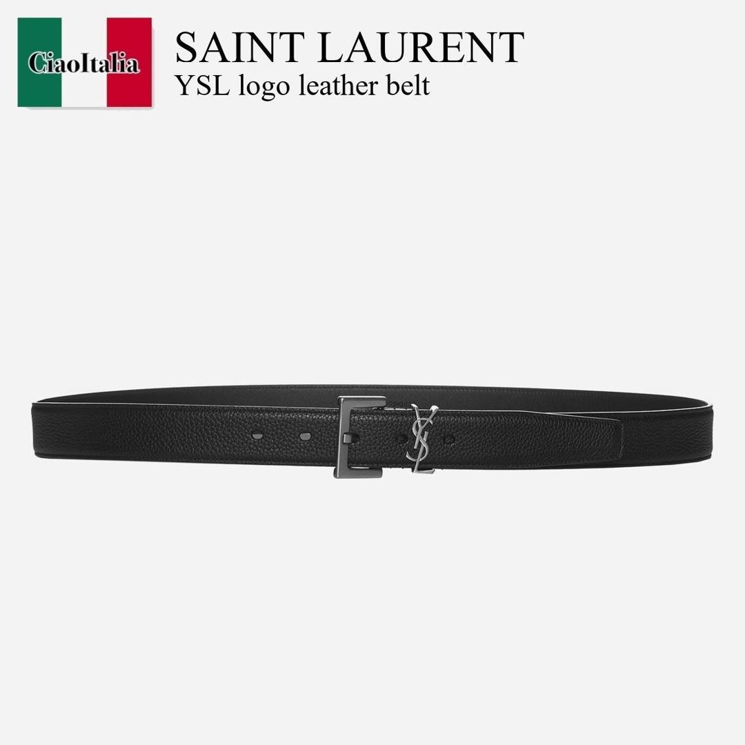 YSL サンローラン 612616 ブラックシルバー ベルト メンズ レディース Amazon | [サンローランパリ] ベルト メンズ YSL BELT レザー