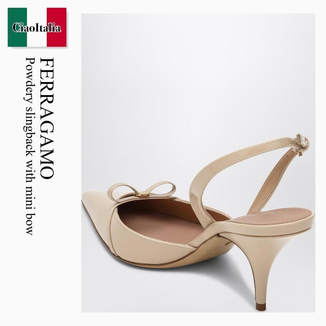 【数量限定・在庫限り・早い者勝ち!】 フェラガモ / Ferragamo Powdery Slingback With Mini Bow / 781106 / 781106 NN / 781106NN / パンプス