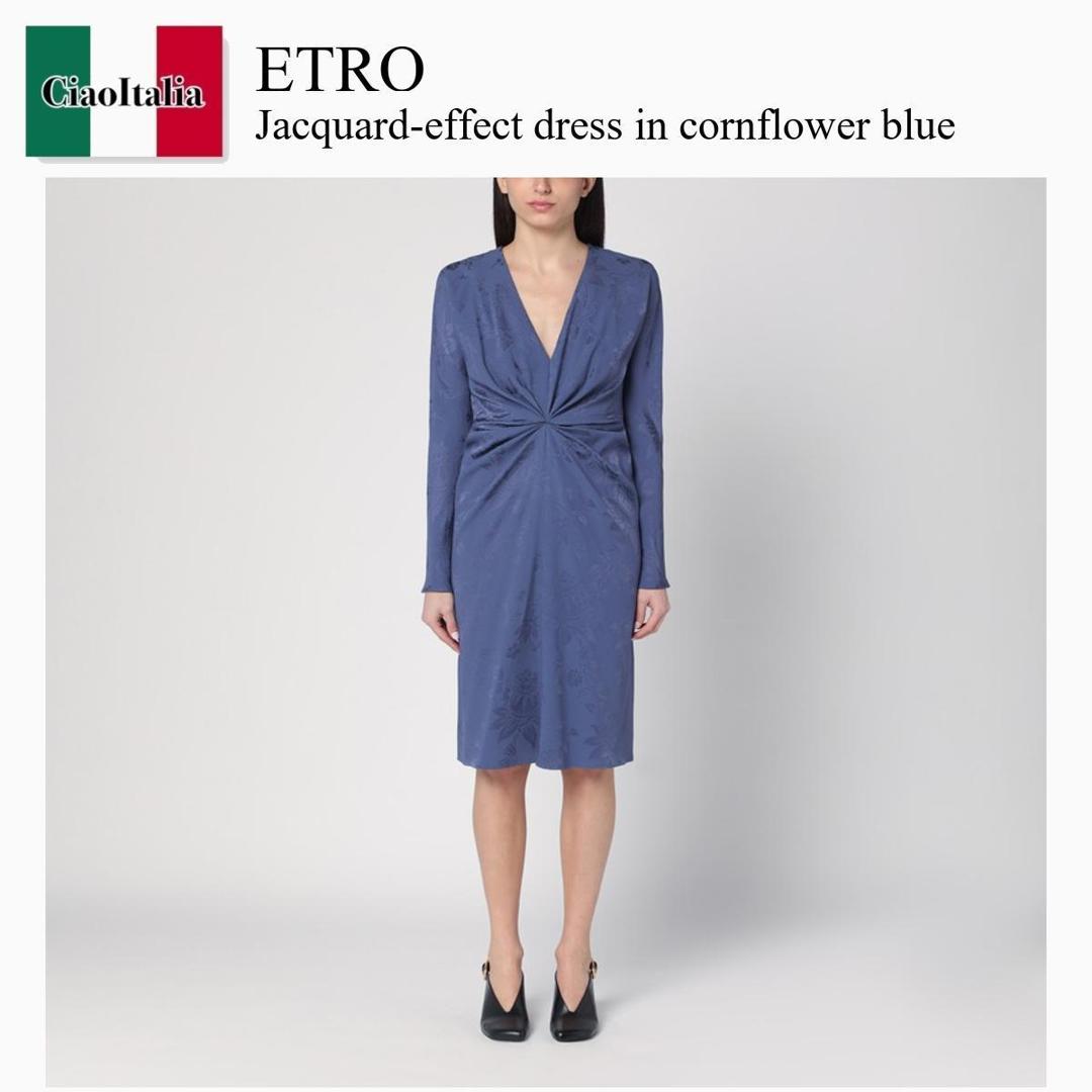 【数量限定・在庫限り・早い者勝ち！】 エトロ / Etro Jacquard-Effect Dress In Cornflower Blue / WRHA0271 99TJD75 / WRHA0271 99TJD75 B9110 / WRHA027199TJD75B9110 / ワンピース