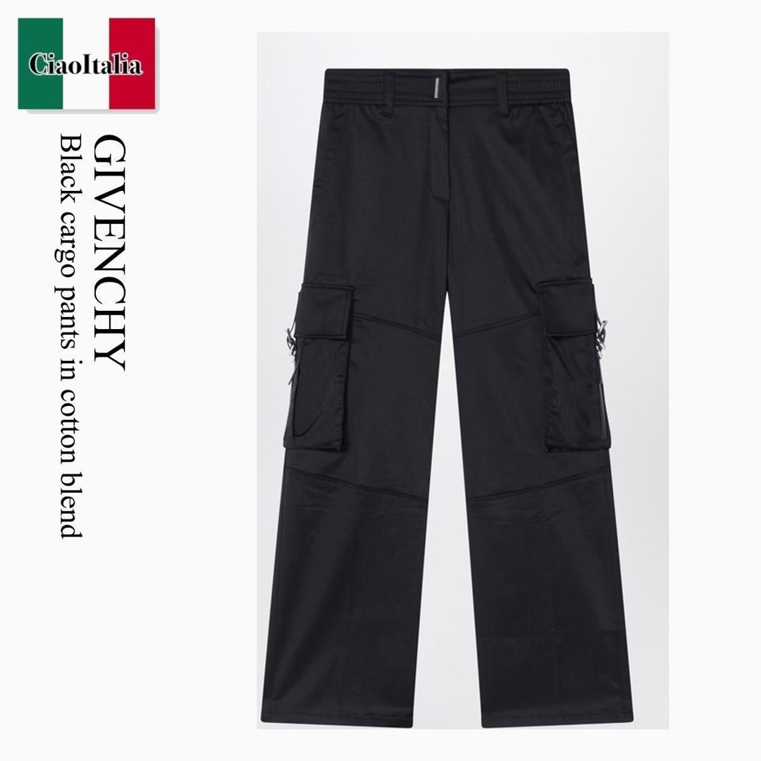 【数量限定・在庫限り・早い者勝ち！】 ジバンシィ / Givenchy Black Cargo Pants In Cotton Blend / H30766 ACO / H30766 ACO 09B / H30766ACO09B / キッズ用ボトムス
